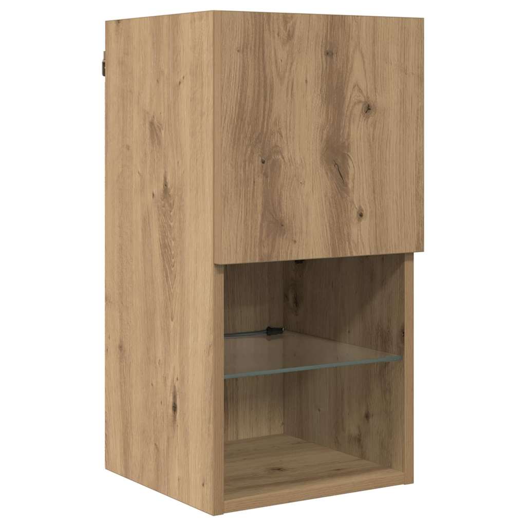 Tv Vägg Enheter 8 Pcs Artisan Ek Konstruerat Trä