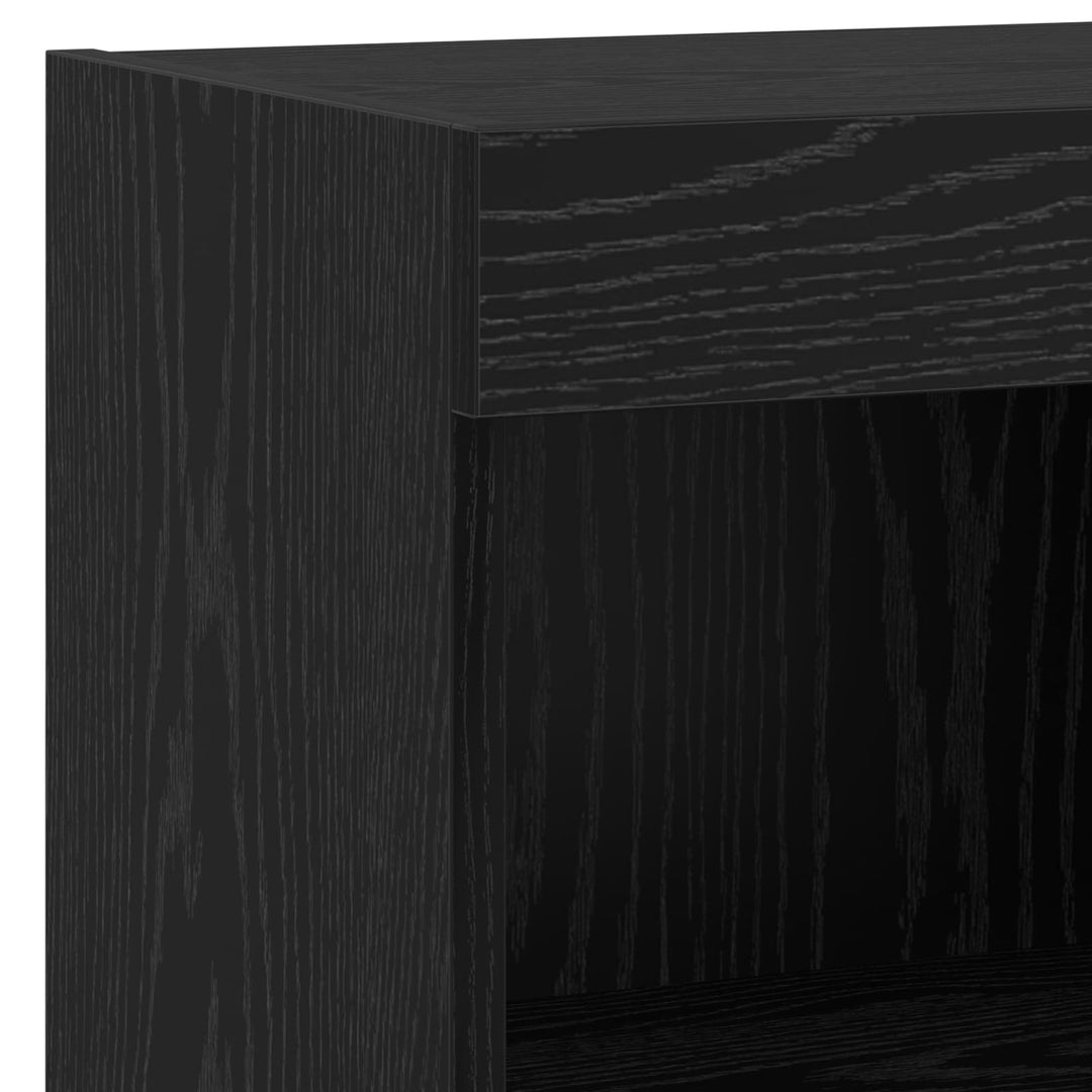 Tv-Väggmodul Med Led -Remsljus 6 Pcs Svart Ek Konstruerat Trä