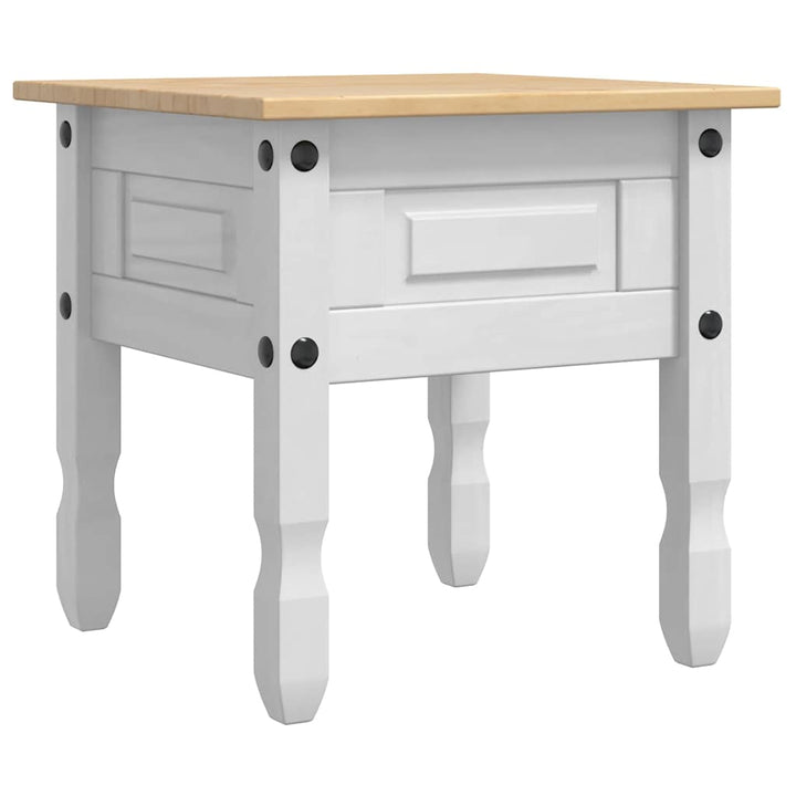 Sidobord Med Låda Corona Vit 50 X 50 X 50 Cm Massiv Furu