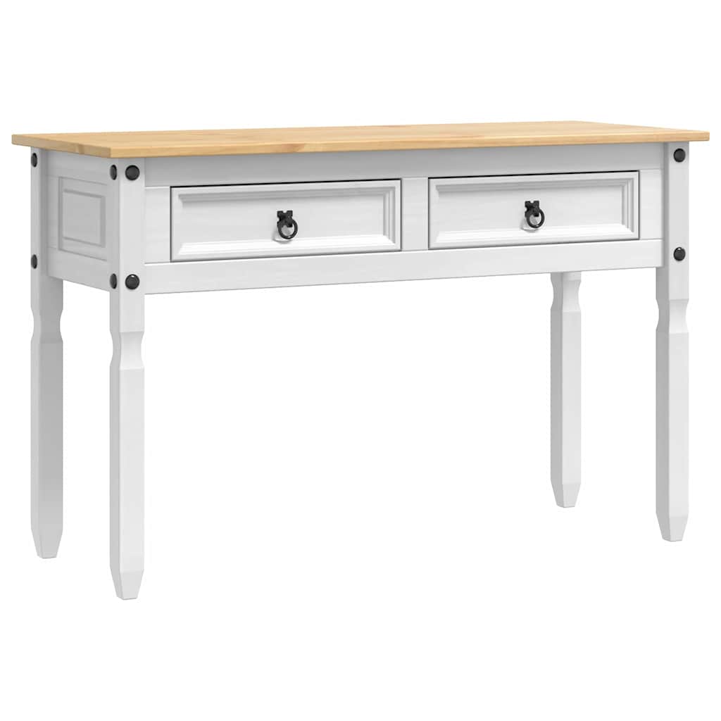 Sidobord Med Låda Corona Vit 115 X 46 X 73 Cm Massiv Furu