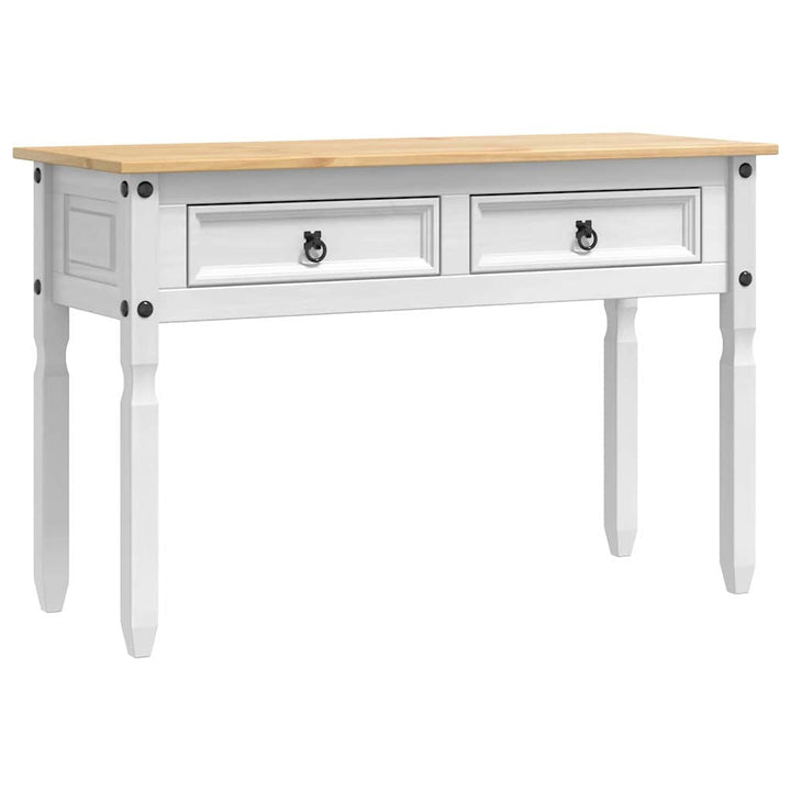 Sidobord Med Låda Corona Vit 115 X 46 X 73 Cm Massiv Furu