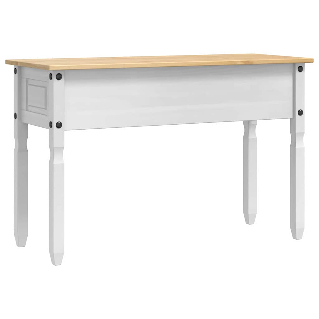Sidobord Med Låda Corona Vit 115 X 46 X 73 Cm Massiv Furu
