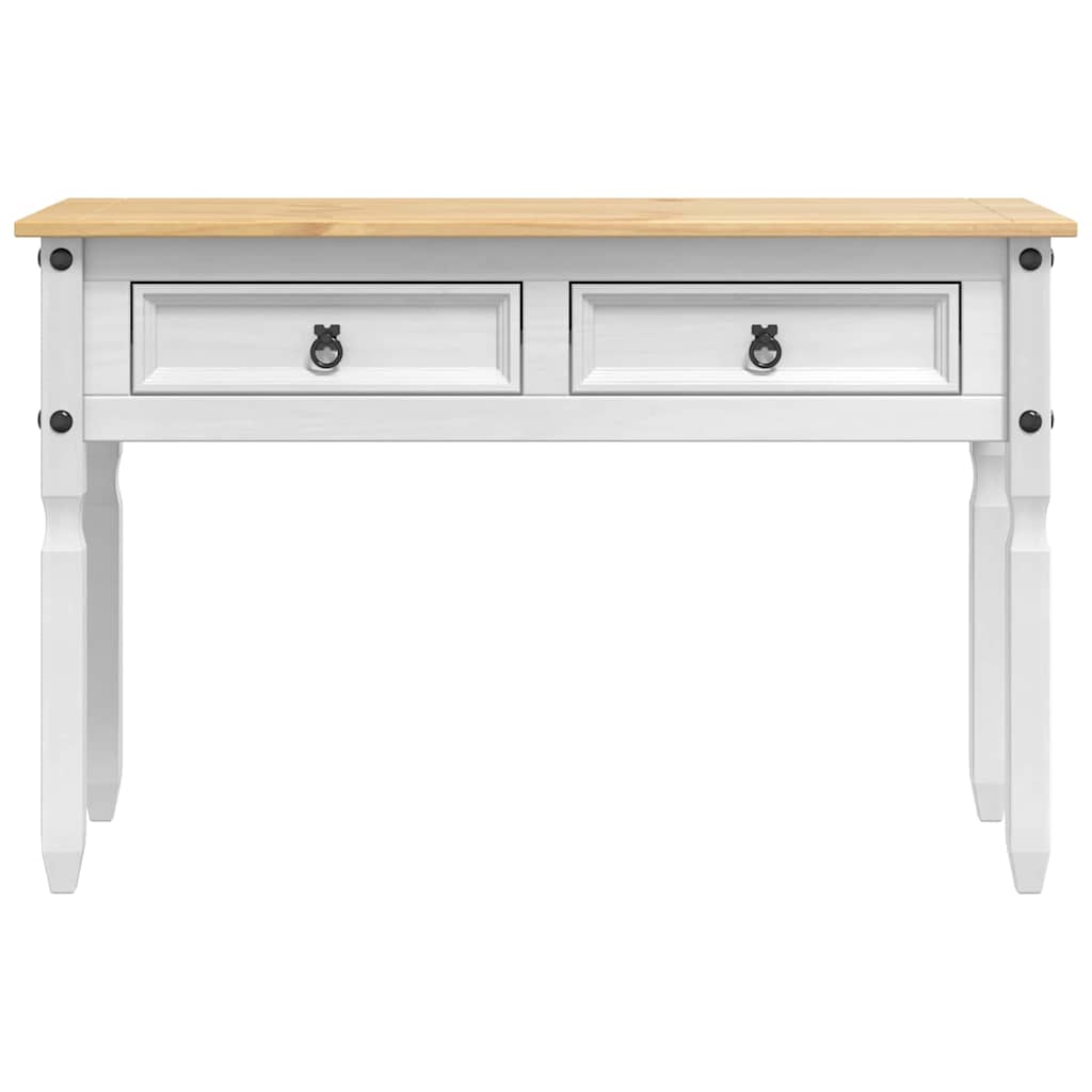 Sidobord Med Låda Corona Vit 115 X 46 X 73 Cm Massiv Furu