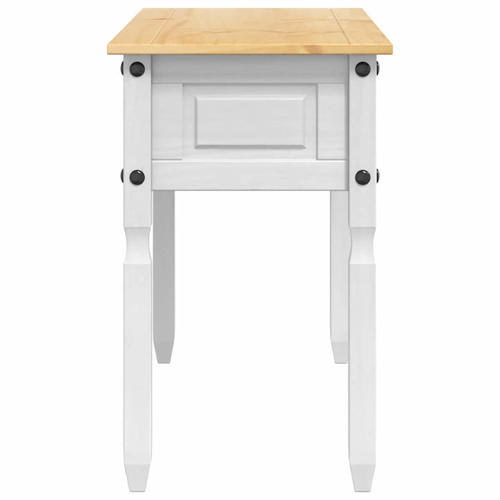 Sidobord Med Låda Corona Vit 115 X 46 X 73 Cm Massiv Furu