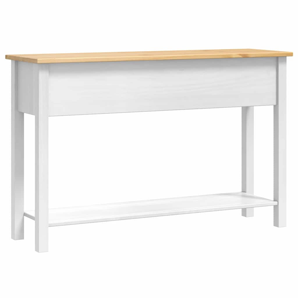 Sidobord Med Låda Corona Vit 114 X 34,5 X 73 Cm Massiv Furu
