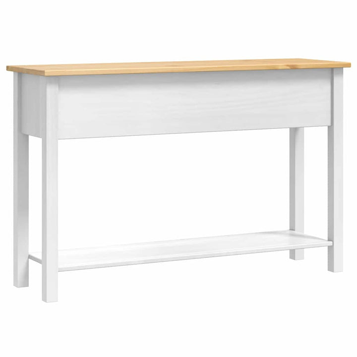 Sidobord Med Låda Corona Vit 114 X 34,5 X 73 Cm Massiv Furu