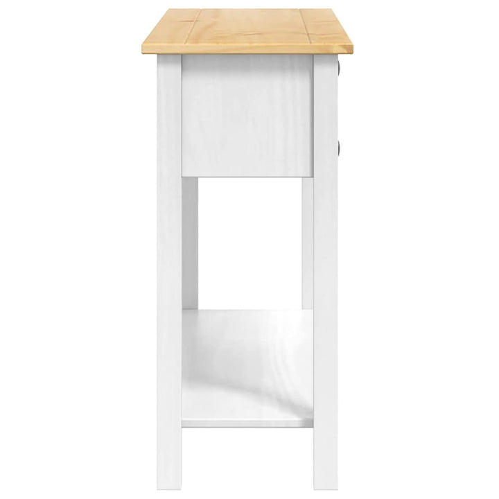 Sidobord Med Låda Corona Vit 114 X 34,5 X 73 Cm Massiv Furu