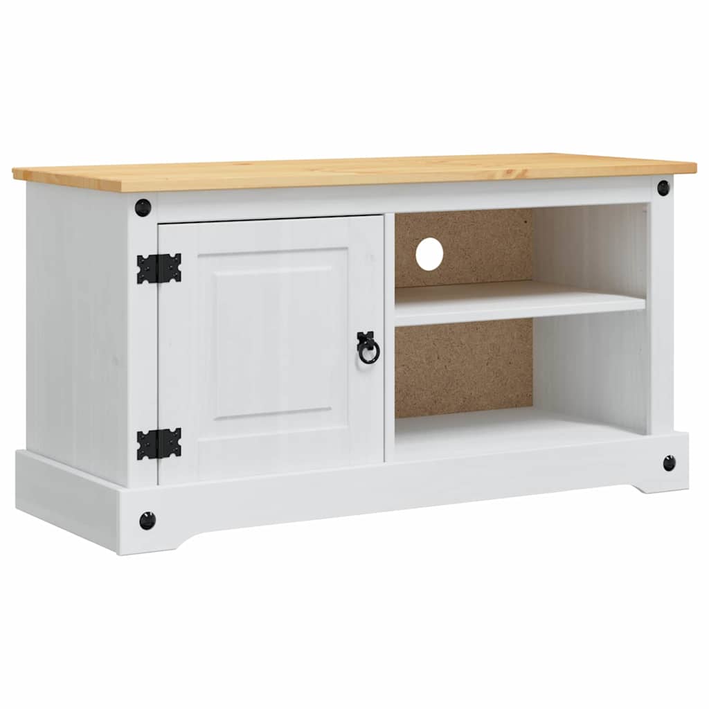Tv-Skåp Corona Vit 100 X 40 X 52 Cm Massiv Furu