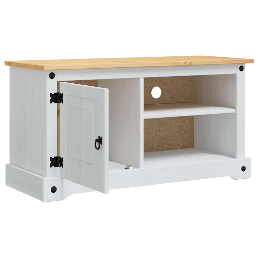 Tv-Skåp Corona Vit 100 X 40 X 52 Cm Massiv Furu