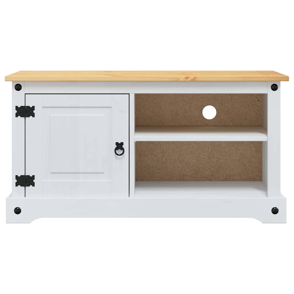 Tv-Skåp Corona Vit 100 X 40 X 52 Cm Massiv Furu