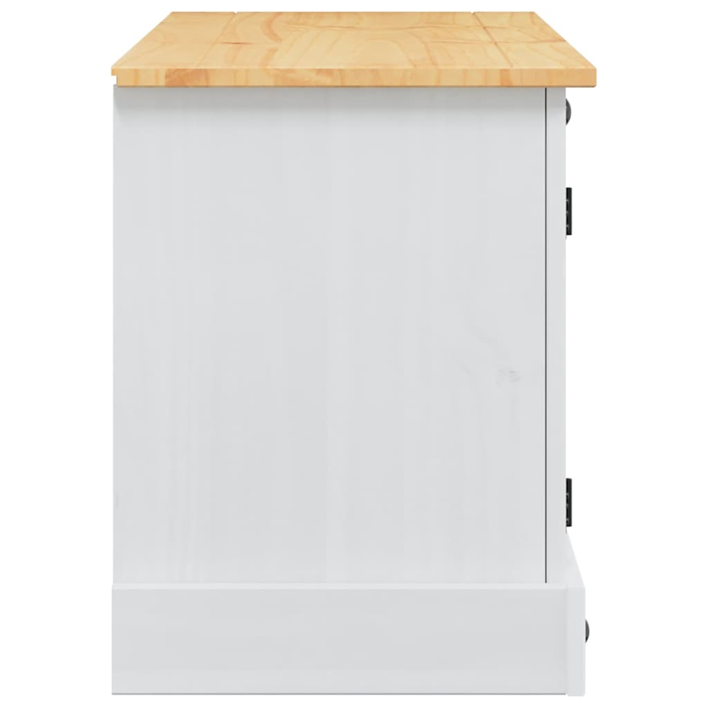 Tv-Skåp Corona Vit 100 X 40 X 52 Cm Massiv Furu