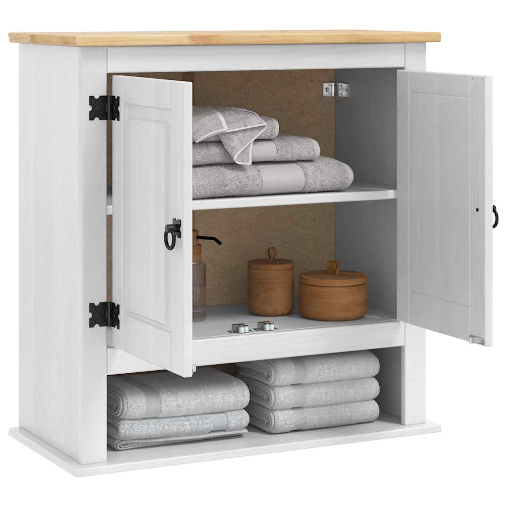 Hängande Skåp Med Dörr Corona Vit 70 X 33 X 71,5 Cm Massiv Furu