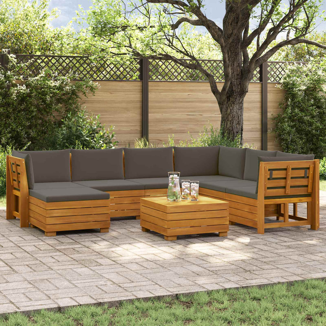 8 St Utomhussoffset Massivt Akaciaträ Brun