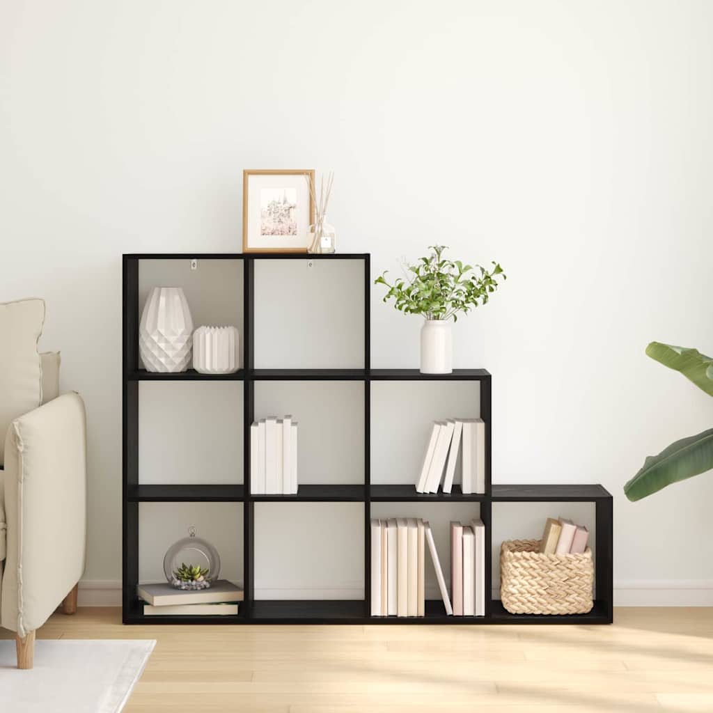 Rumsavdelare Bokhylla Svart Ek 137,5 X 29 X 103,5 Cm