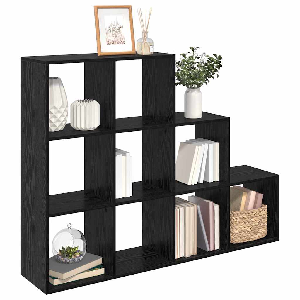 Rumsavdelare Bokhylla Svart Ek 137,5 X 29 X 103,5 Cm