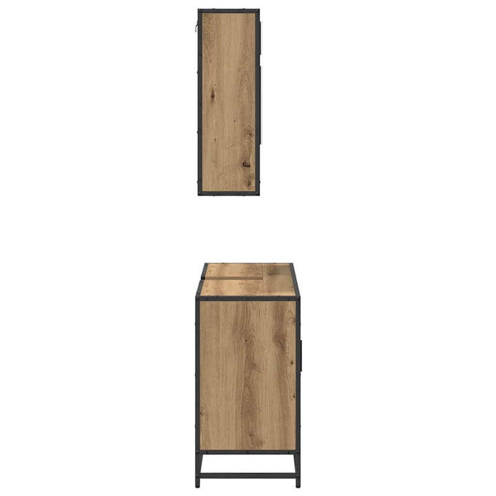 Badrumsmöbelset 2 St Artisan Ek 80 X 33 X 60 Cm Konstruerat Trä