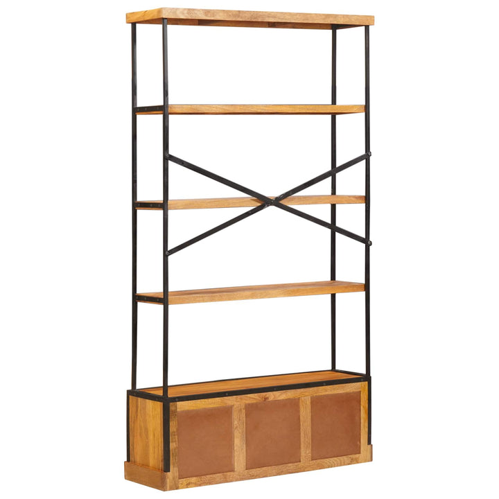5-Tier Bokhylla Naturlig 100 X 30 X 180 Cm Massivt Mangoträ