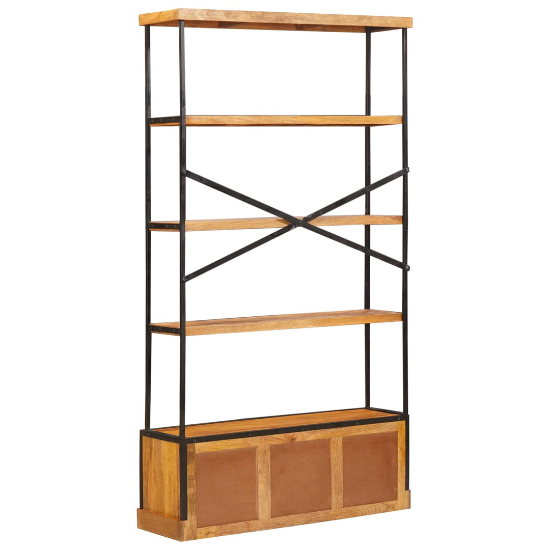 5-Tier Bokhylla Naturlig 100 X 30 X 180 Cm Massivt Mangoträ