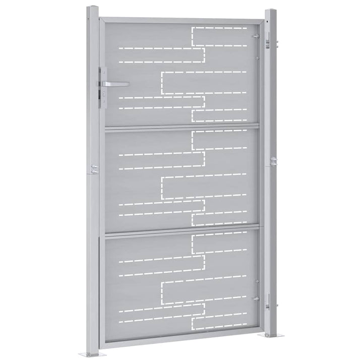 Trädgårdsgrind Med Lås Silver 85 X 144 Cm Rostfritt Stål