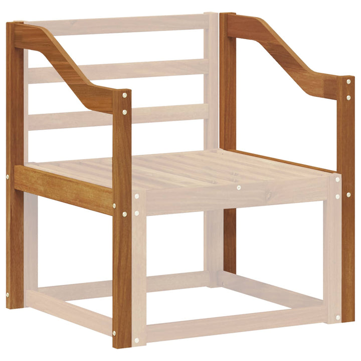 Armstöd 2 Pcs Naturlig 59 X 4 X 73 Cm Massivt Akaciaträ