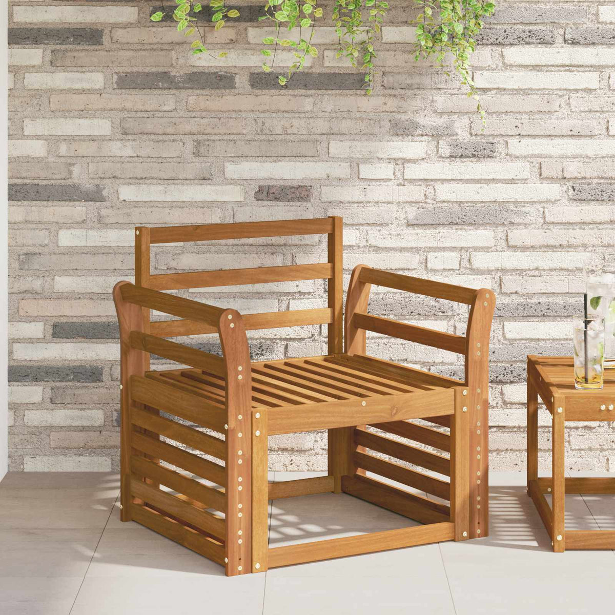 Armstöd 2 St Naturlig 58,5 X 8 X 60 Cm Massivt Akaciaträ