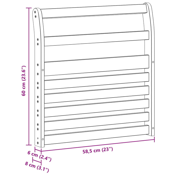 Armstöd 2 St Naturlig 58,5 X 8 X 60 Cm Massivt Akaciaträ