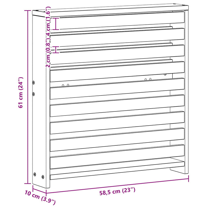 Armstöd 2 St Brun 58.5 X 10 X 61 Cm Massivt Akaciaträ