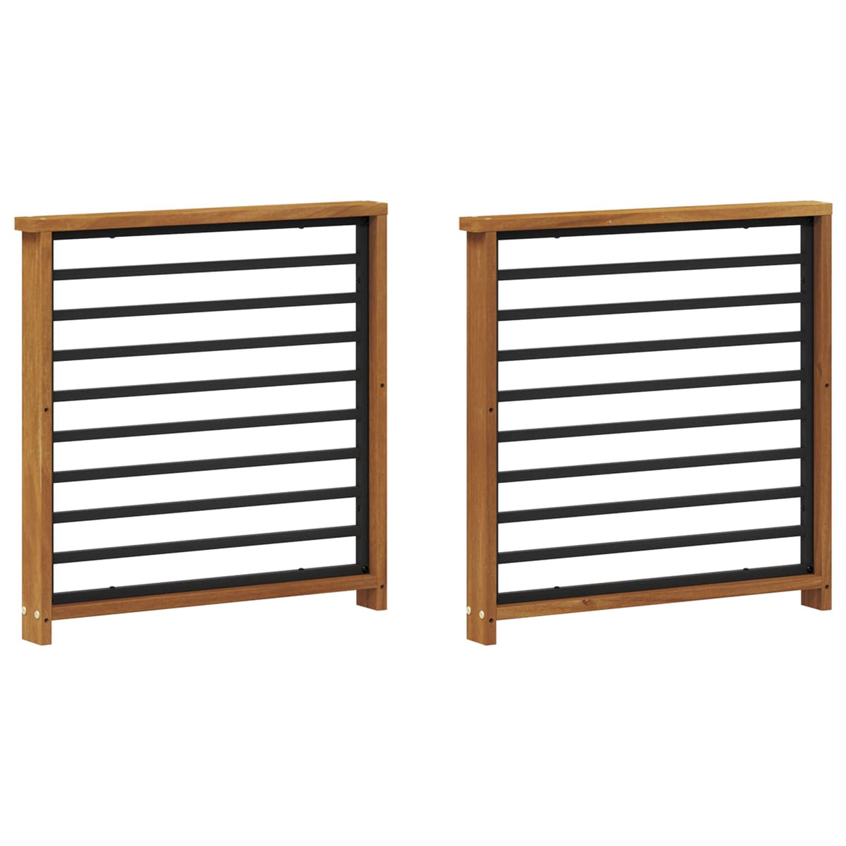 Armstöd 2 St Naturlig 60 X 6 X 61 Cm Massivt Akaciaträ