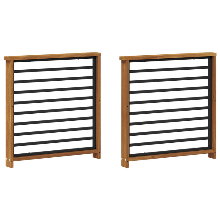 Armstöd 2 St Naturlig 60 X 6 X 61 Cm Massivt Akaciaträ
