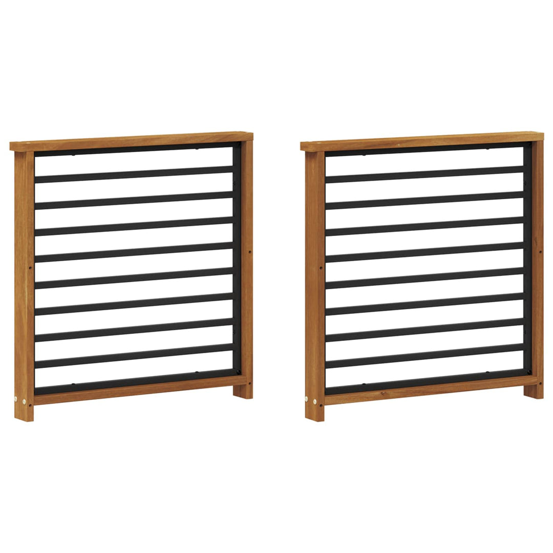 Armstöd 2 St Naturlig 60 X 6 X 61 Cm Massivt Akaciaträ
