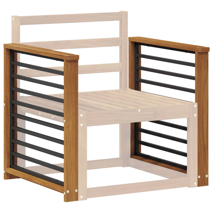 Armstöd 2 St Naturlig 60 X 6 X 61 Cm Massivt Akaciaträ