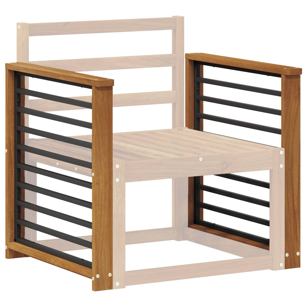 Armstöd 2 St Naturlig 60 X 6 X 61 Cm Massivt Akaciaträ