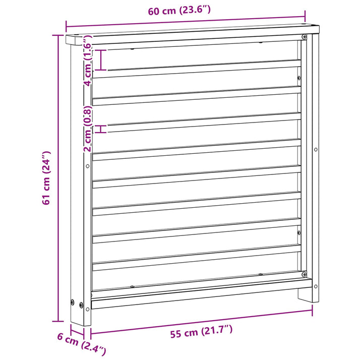 Armstöd 2 St Naturlig 60 X 6 X 61 Cm Massivt Akaciaträ