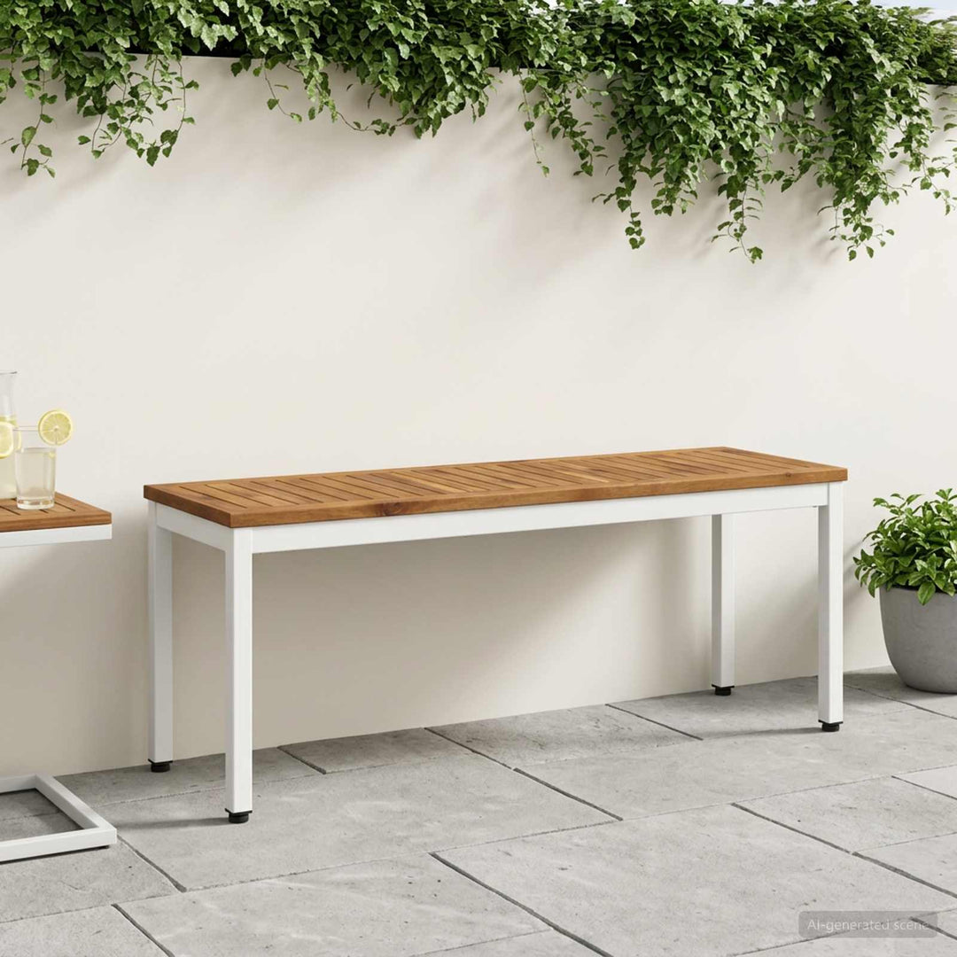 Trädgårdsbänk Massivt Akaciaträ Rektangulär