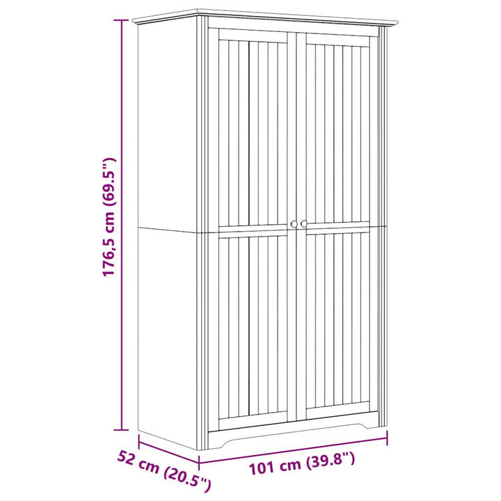 Garderob Bodo Honung Brun 53,5 X 99 X 173 Cm Konstruerat Trä