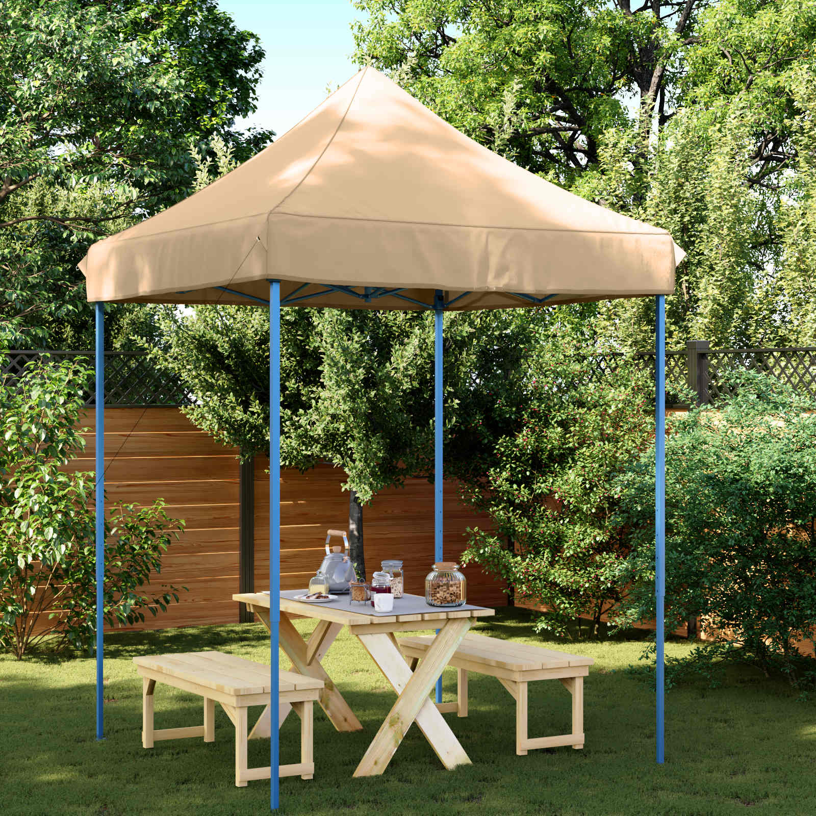 Partytält Beige 200 X 200 X 306 Cm Oxford Tyg