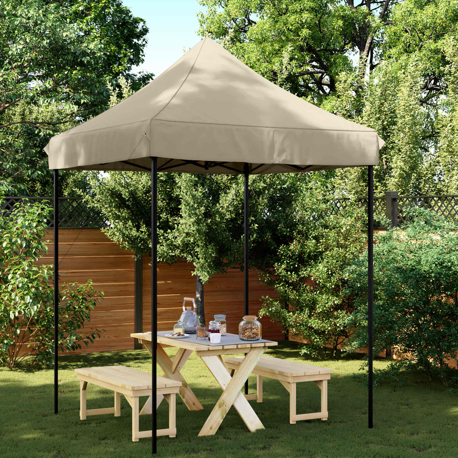 Partytält Taupe 200 X 200 X 306 Cm Oxford Tyg