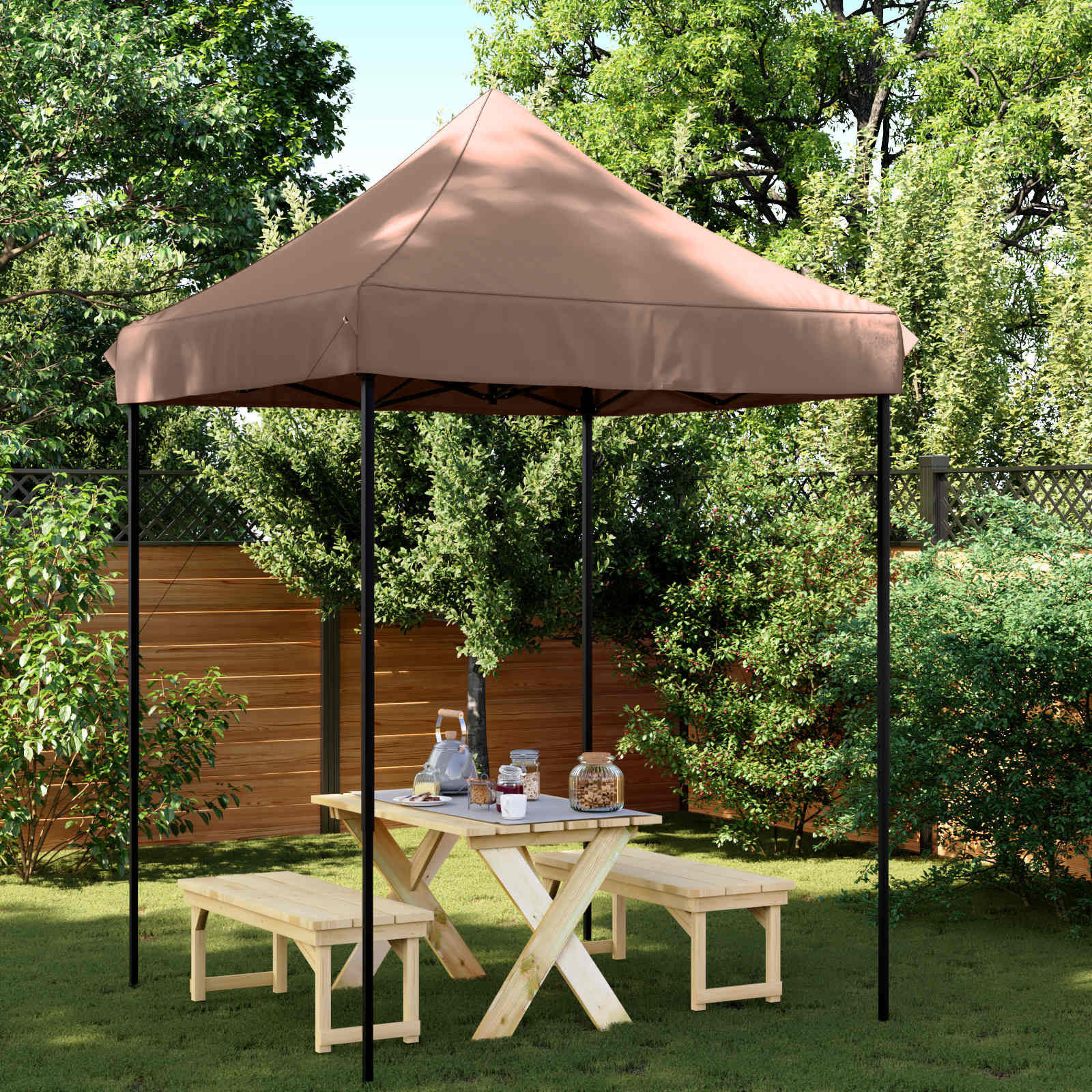 Partytält Brun 200 X 200 X 306 Cm Oxford Tyg
