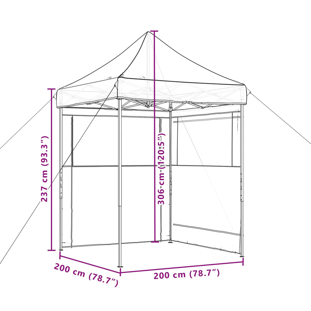 Partytält Taupe 200 X 200 X 306 Cm Oxford Tyg