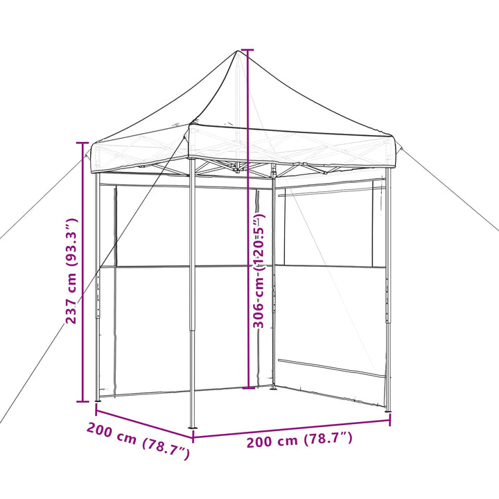 Partytält Terracotta 200 X 200 X 306 Cm Oxford Tyg