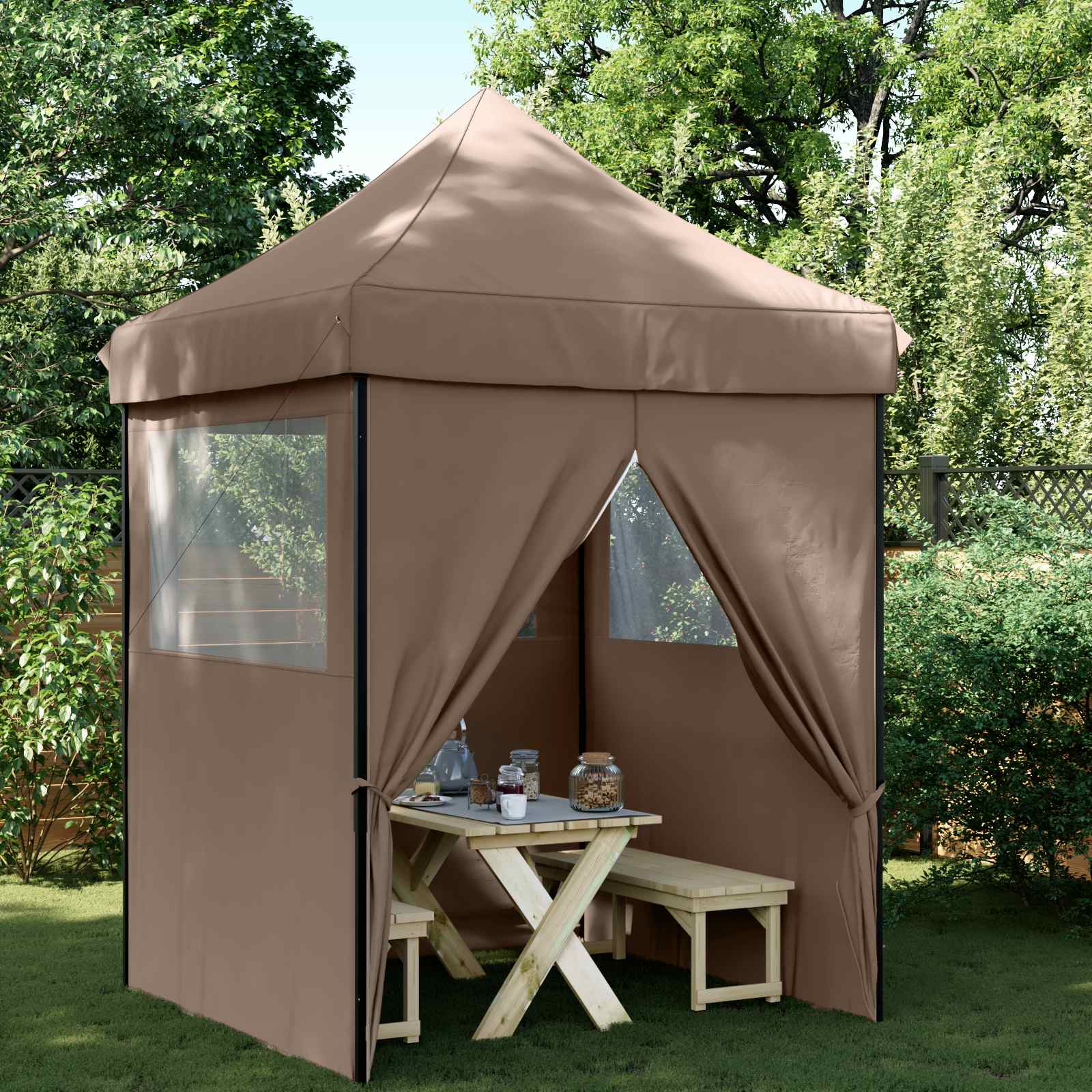 Partytält Brun 200 X 200 X 306 Cm Oxford Tyg