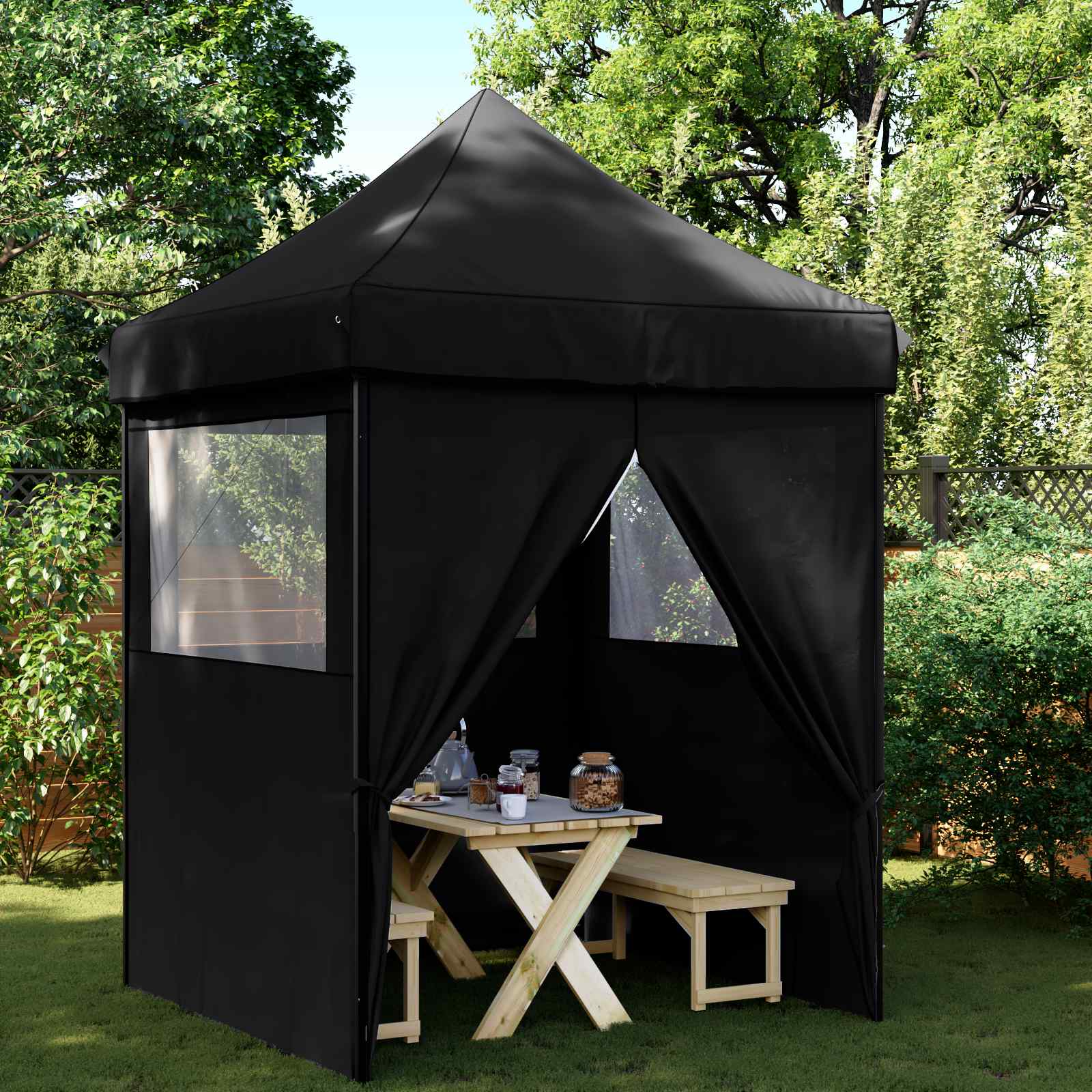 Partytält Svart 200 X 200 X 306 Cm Oxford Tyg
