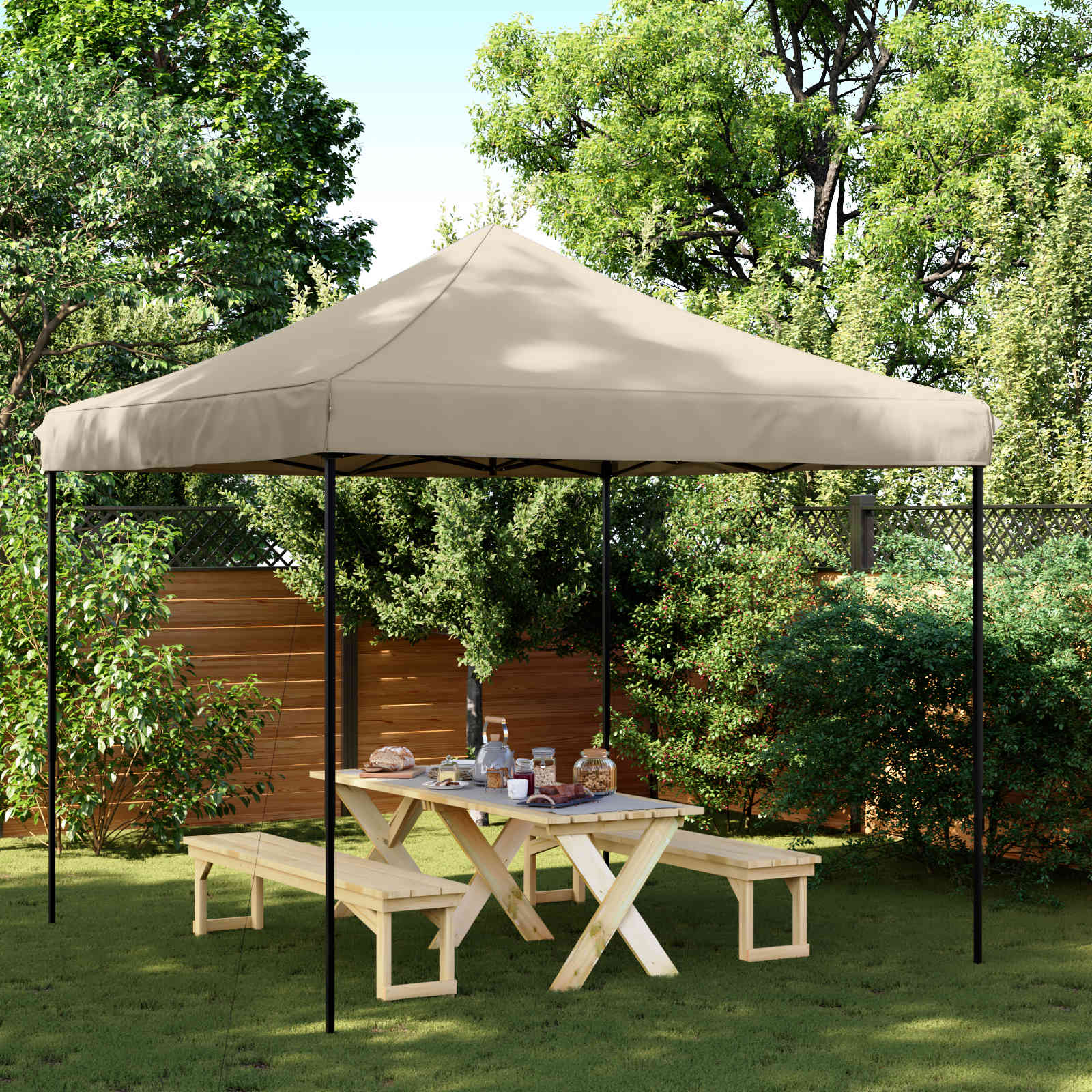 Partytält Taupe 292 X 292 X 315 Cm Oxford Tyg