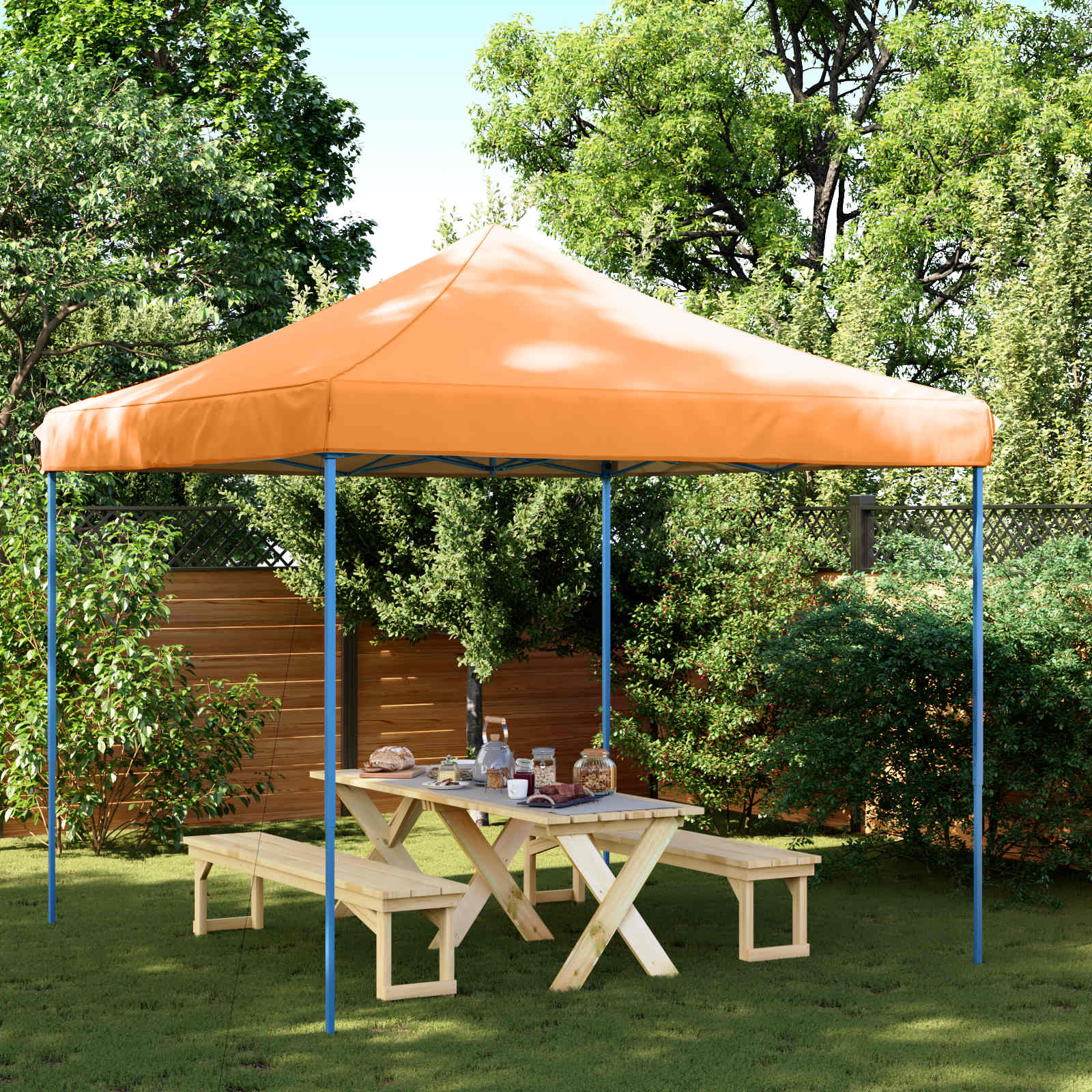 Partytält Orange 292 X 292 X 315 Cm Oxford Tyg