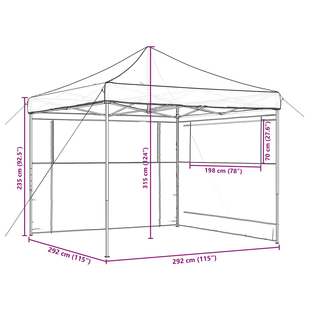 Partytält Terracotta 292 X 292 X 315 Cm Oxford Tyg