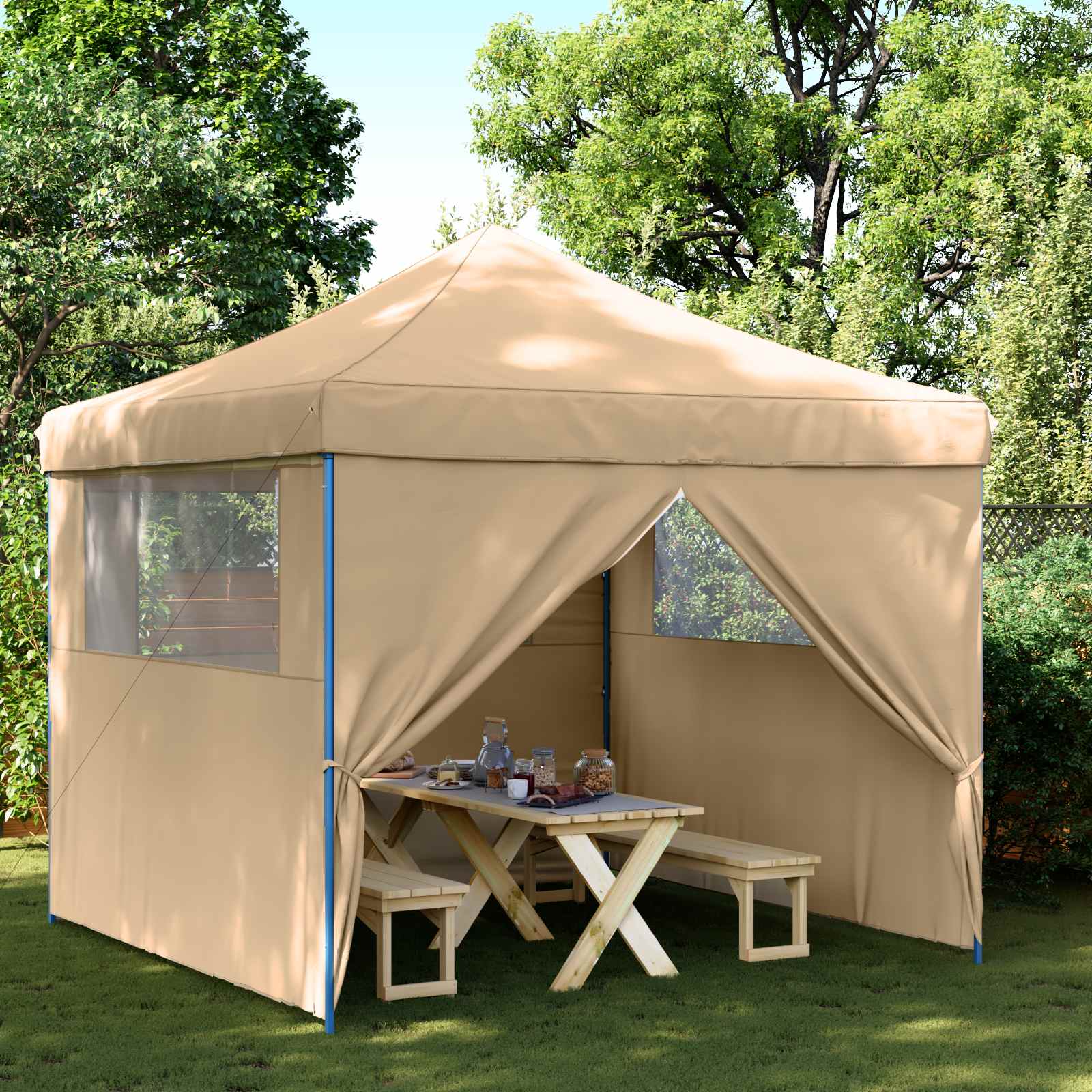Partytält Beige 292 X 292 X 315 Cm Oxford Tyg