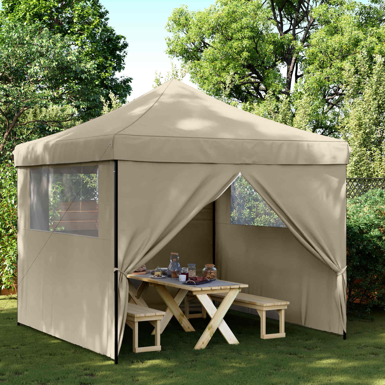 Partytält Taupe 292 X 292 X 315 Cm Oxford Tyg
