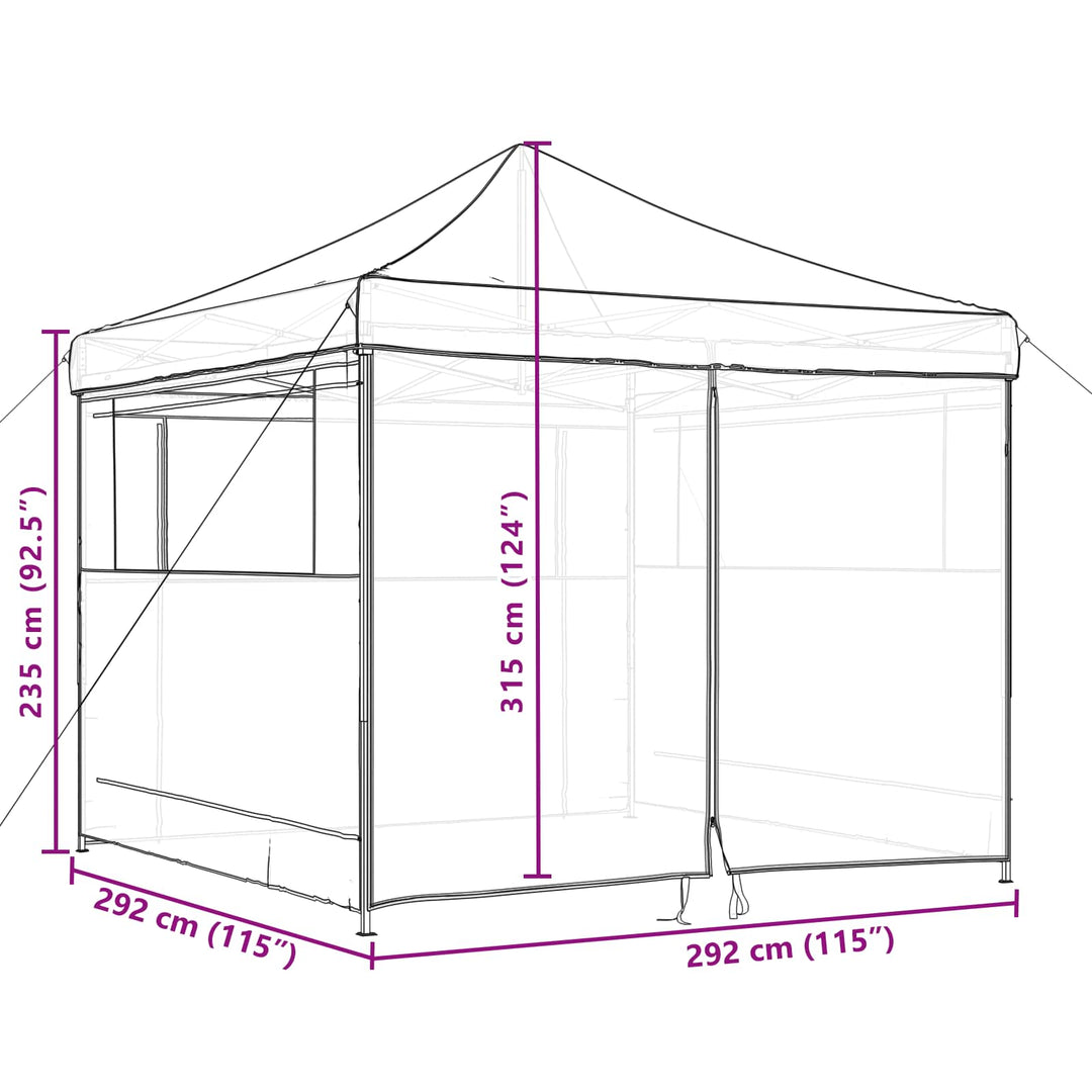 Partytält Taupe 292 X 292 X 315 Cm Oxford Tyg