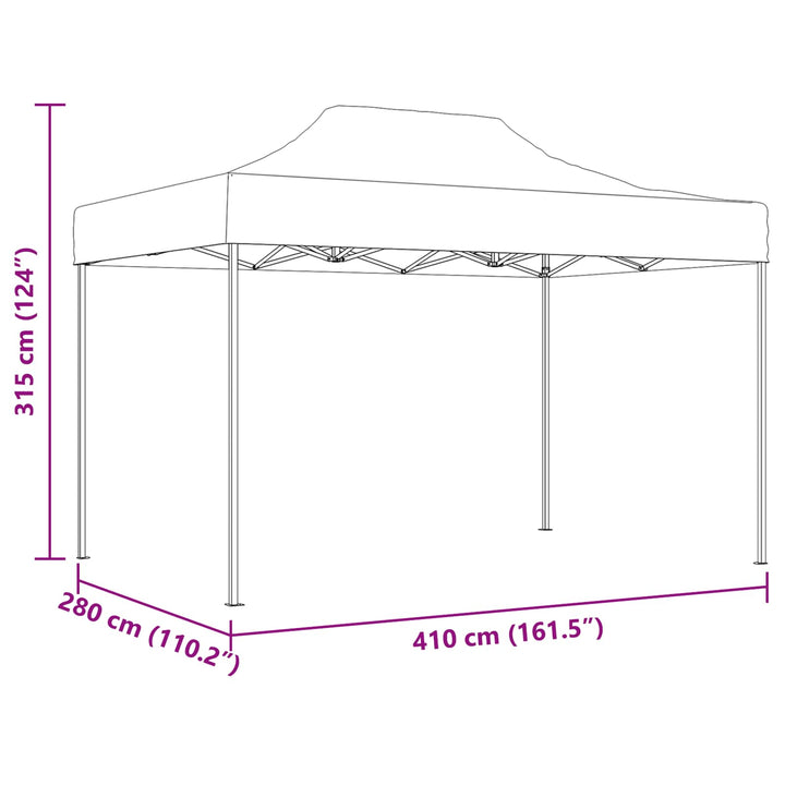 Partytält Antracit 280 X 410 X 315 Cm Oxford Tyg