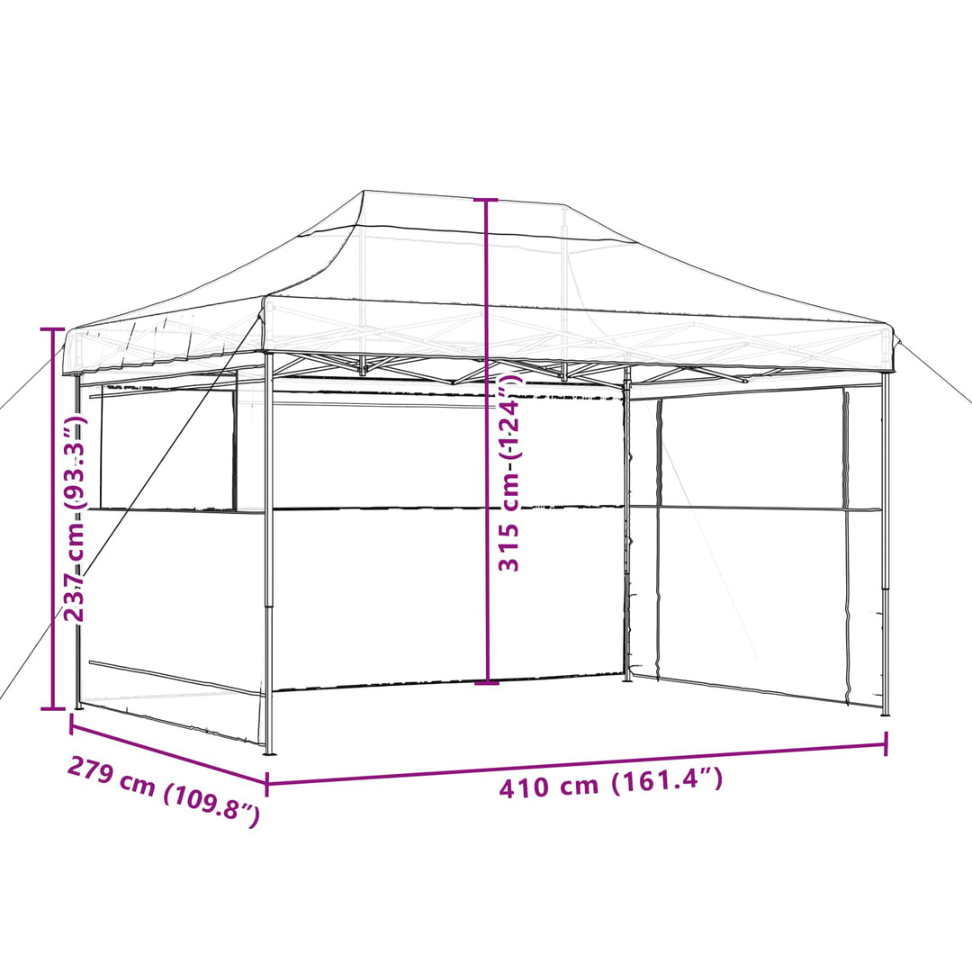 Partytält Taupe 279 X 410 X 315 Cm Oxford Tyg